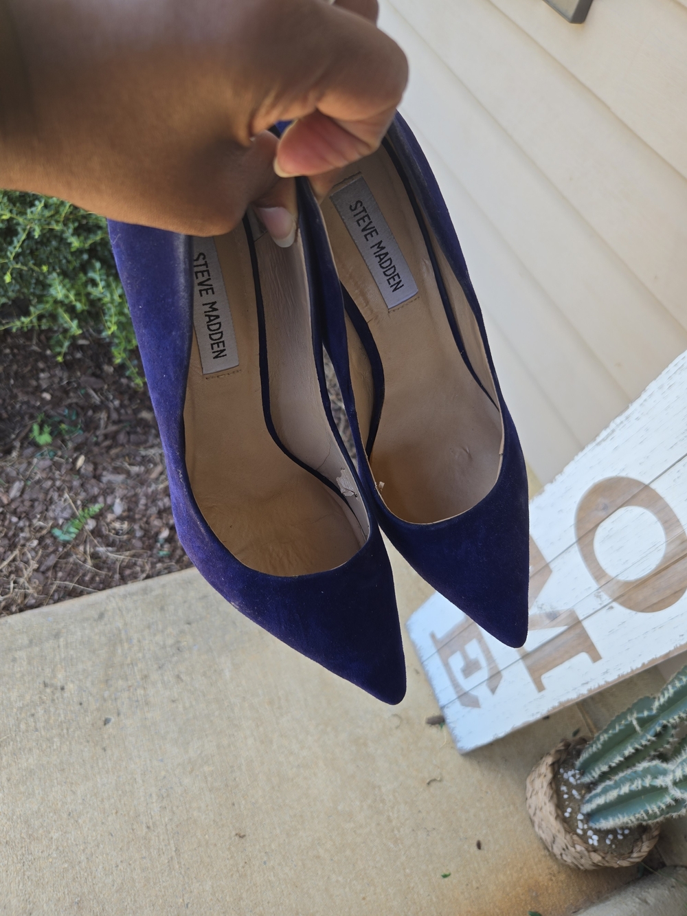 Steve Madden Navy Suede Pointed-Toe Pumps